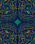 Deep Blue Emerald Swirl Pattern Rug