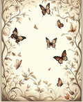 Earthy Tones Butterfly Vine Design Rug