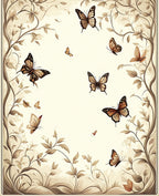 Earthy Tones Butterfly Vine Design Rug