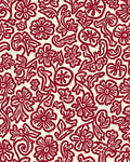 Ornate Red Floral Vine Pattern Rug