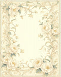 Elegant Floral Scrollwork Cream Rug