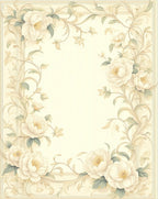 Elegant Floral Scrollwork Cream Rug