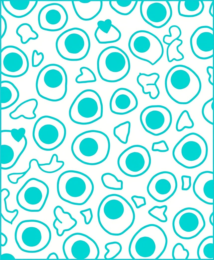 Teal Circle Heart Pattern Rug