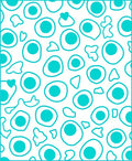 Teal Circle Heart Pattern Rug
