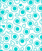 Teal Circle Heart Pattern Rug