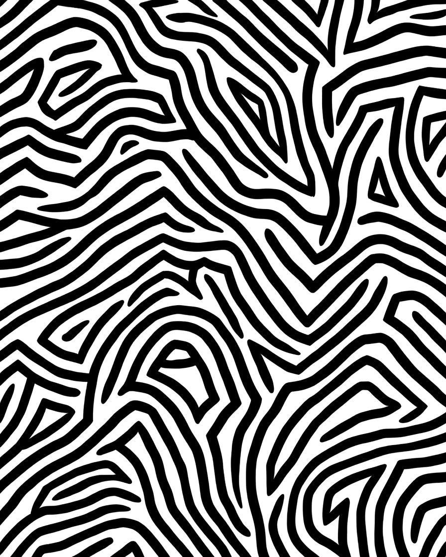 Bold Black White Abstract Lines Rug