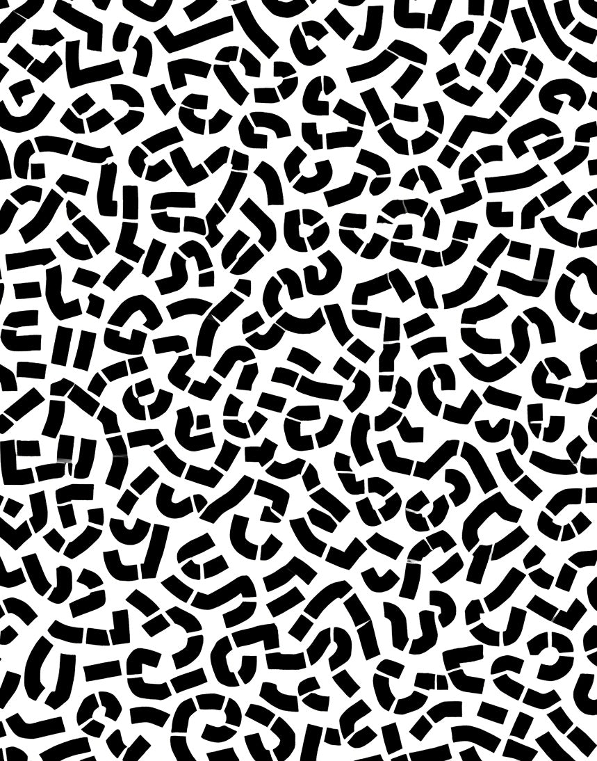 Abstract Black White Winding Contour Rug