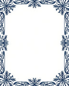 Navy Blue Floral Corner Frame Rug