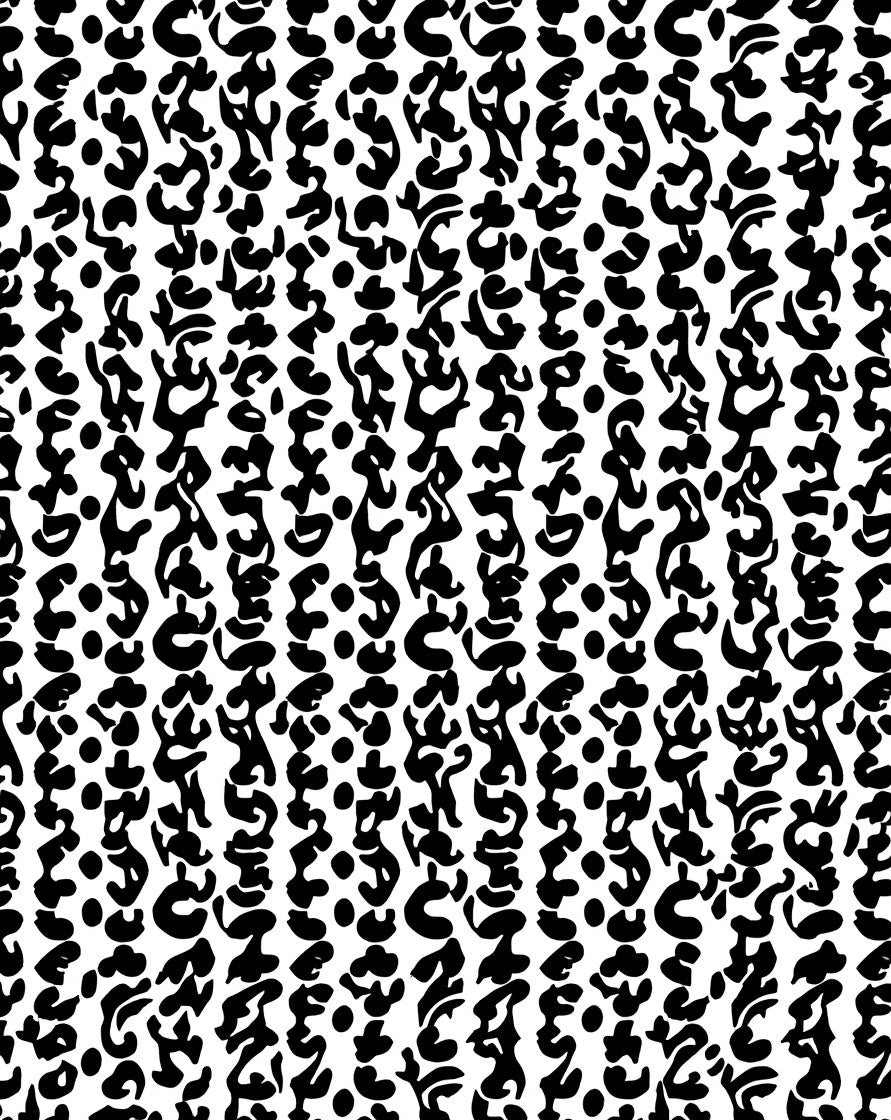 Abstract Black White Organic Spots Rug