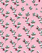 Pink Floral Berry Sprig Arrangement Rug