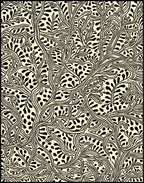 Organic Vine Black and Cream Pattern Rug