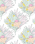 Soft Pastel Floral Botanical Design Rug