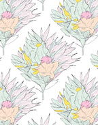 Soft Pastel Floral Botanical Design Rug