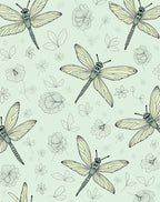 Fanciful Dragonflies and Flowers Pattern Rug