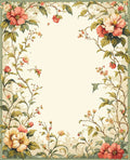 Vintage Floral Botanical Vines Rug