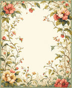Vintage Floral Botanical Vines Rug