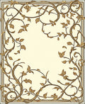 Vintage Floral Vine Scrollwork Design Rug