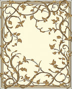 Vintage Floral Vine Scrollwork Design Rug