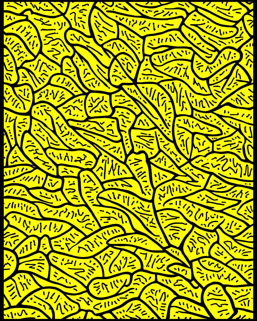 Abstract Yellow Organic Pattern Rug