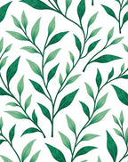 Various Dark Green Leafy Tendrils Rug