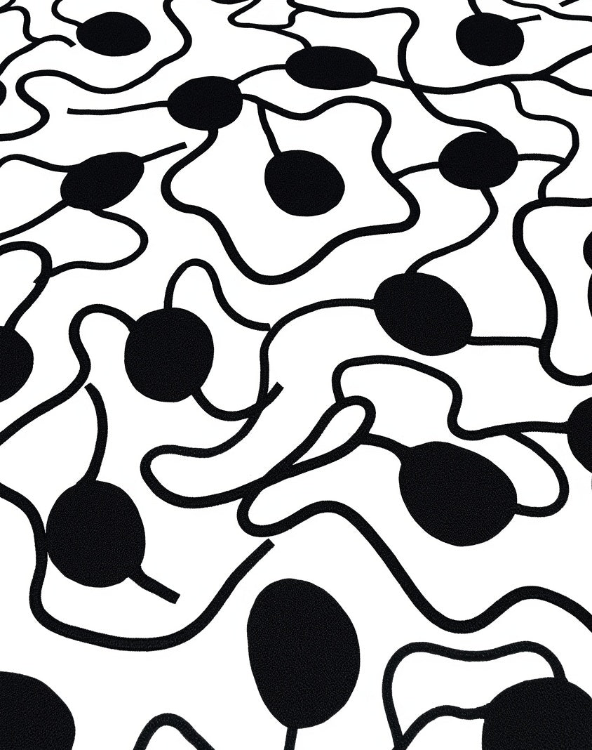 Minimalist Black White Abstract Pattern Rug