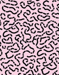 Abstract Swirls Pink Black Curve Pattern Rug