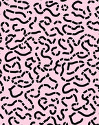Abstract Swirls Pink Black Curve Pattern Rug