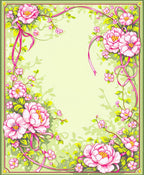 Peony Floral Ribbon Design Rug