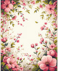 Soft Pink Floral Branches Design Rug