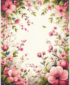 Soft Pink Floral Branches Design Rug