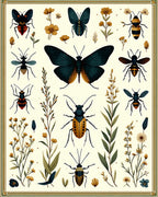 Botanical Insects Flora Pattern Rug