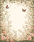 Floral Butterflies Botanical Garden Design Rug