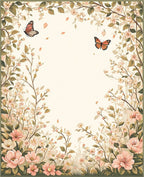 Floral Butterflies Botanical Garden Design Rug