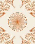 Delicate Sunburst And Botanical Pattern Rug