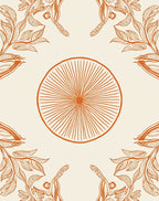 Delicate Sunburst And Botanical Pattern Rug