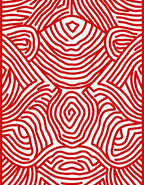 Abstract Red Swirls Pattern Rug