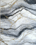Gold Streaked Marble Pattern Rug