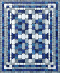 Blue White Abstract Block Pattern Rug