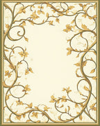 Elegant Floral Vine Art Nouveau Rug