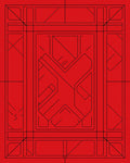 Bold Abstract Red Geometric Design Rug