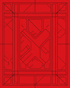 Bold Abstract Red Geometric Design Rug
