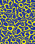 Abstract Blue Yellow Graphic Design Rug