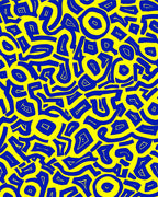 Abstract Blue Yellow Graphic Design Rug