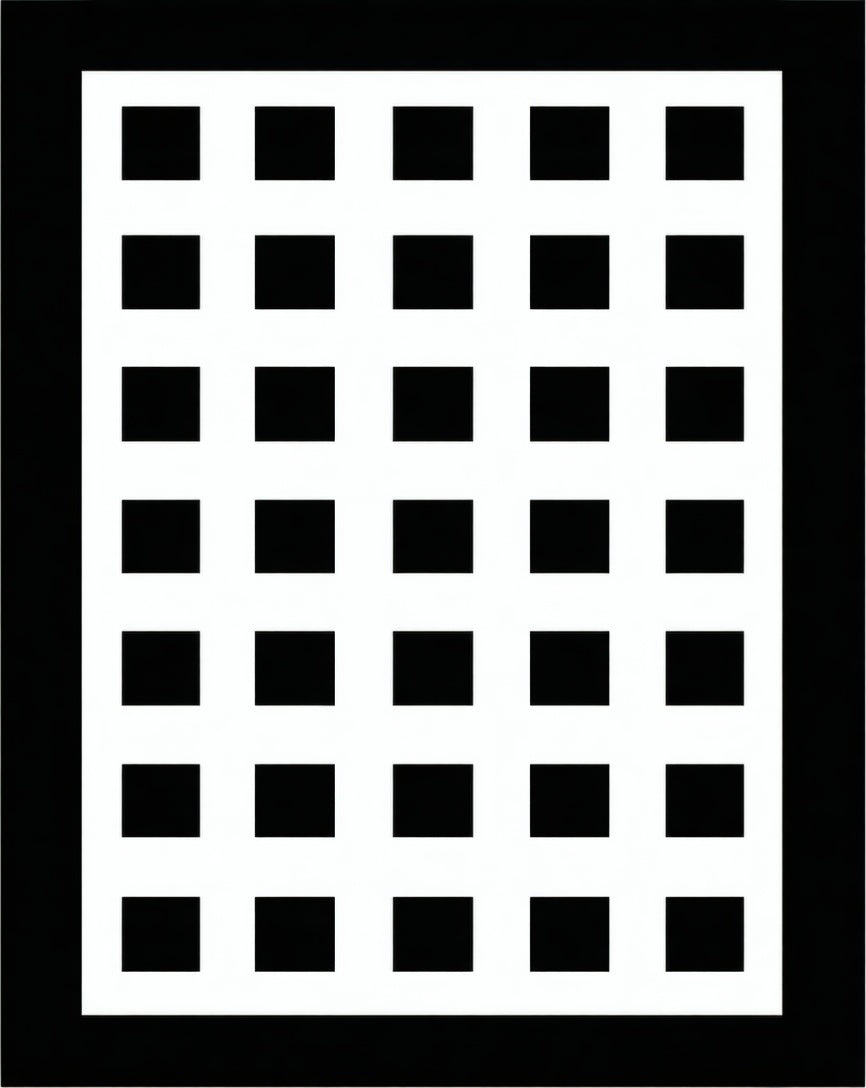 Bold Black White Grid Square Pattern Rug