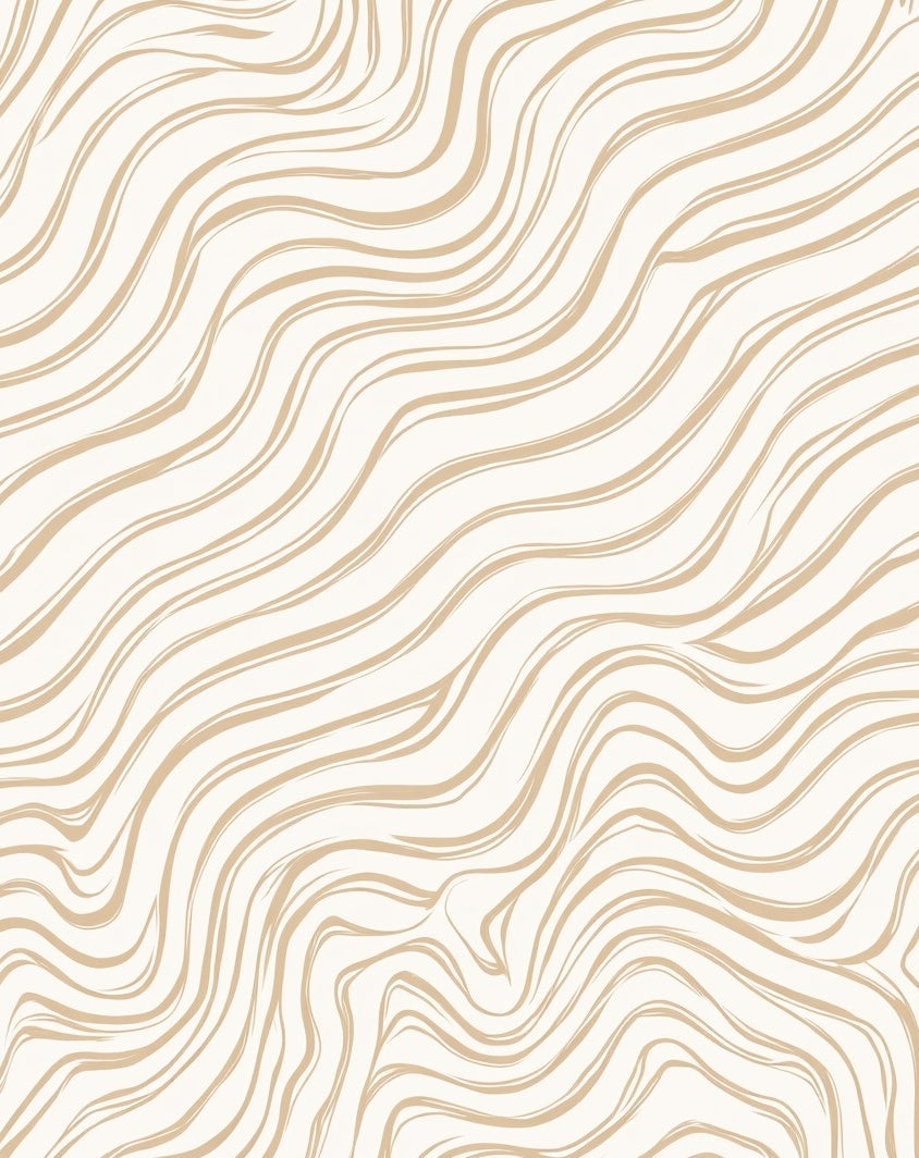 Textured Cream Beige Wavy Stripes Rug
