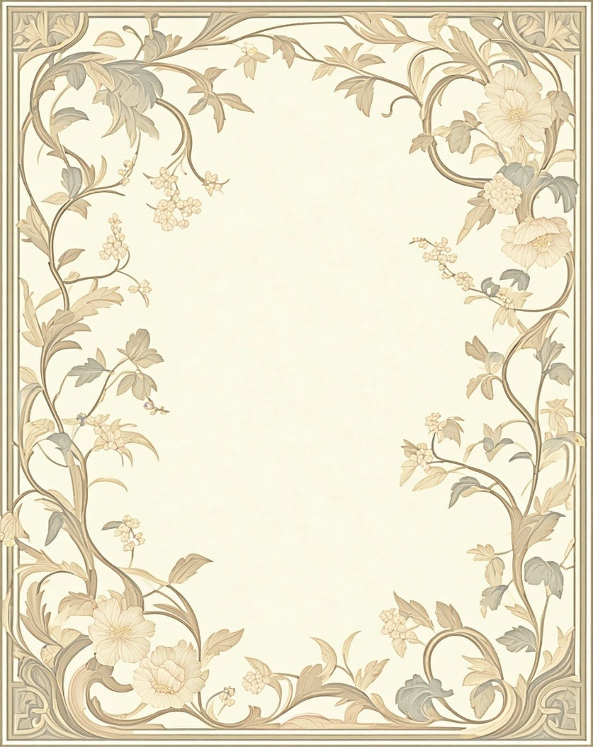 Elegant Floral Vines Pattern Rug