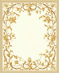 Golden Floral Vine Scroll Pattern Rug