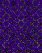 Royal Purple Trellis Pattern Rug