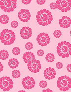 Pink Floral Swirl Pattern Rug