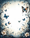 Enchanted Butterfly Floral Vine Pattern Rug